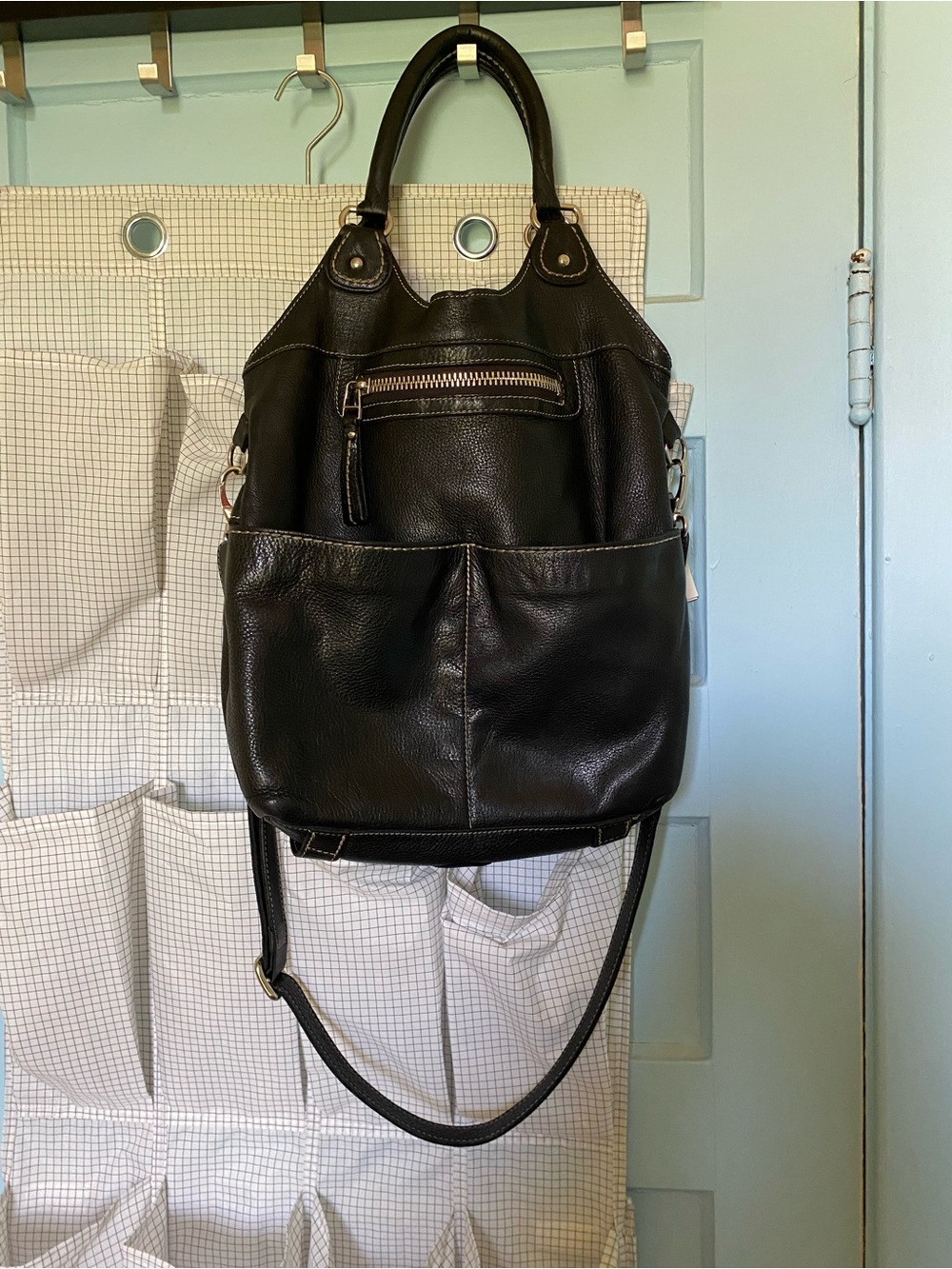 ROOTS VINTAGE LAUREN LEATHER SHOULDER/CROSSBODY BAG